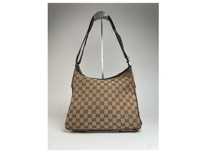 Vintage Gucci Monogramm 2Way Tasche Beige Braun - Ansicht 2