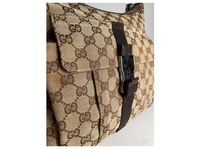Vintage Gucci Monogramm 2Way Tasche Beige Braun - Ansicht 7