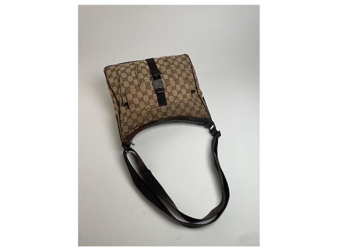 Vintage Gucci Monogramm 2Way Tasche Beige Braun - Ansicht 8