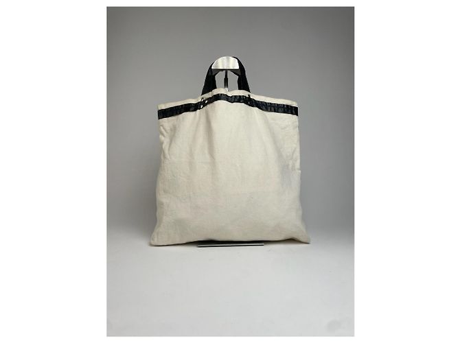 Comme Des Garcons Vintage Comme Des Garçons Canvas Tote Bah White Black Tragetasche Weiß - Ansicht 2
