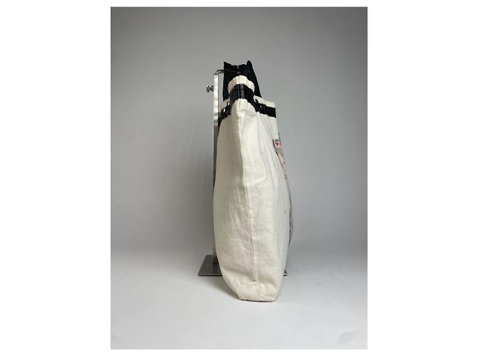 Comme Des Garcons Vintage Comme Des Garçons Canvas Tote Bah White Black Tragetasche Weiß - Ansicht 8