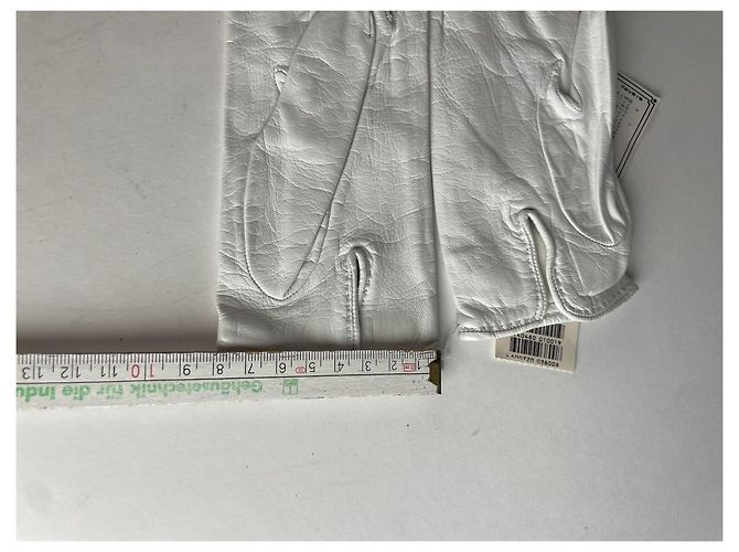 Céline Guantes de cuero vintage Celine Paris blancos - vista 5