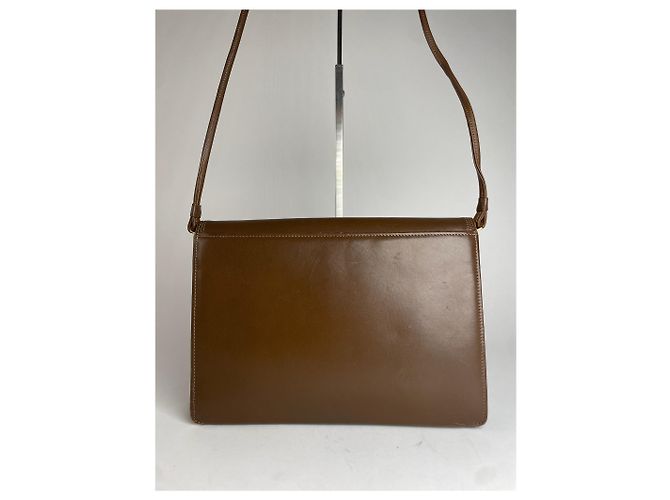 Bolsa de ombro de couro assimétrica vintage Givenchy marrom - vista 10