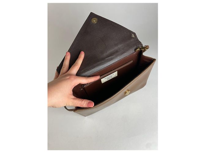 Bolsa de ombro de couro assimétrica vintage Givenchy marrom - vista 4
