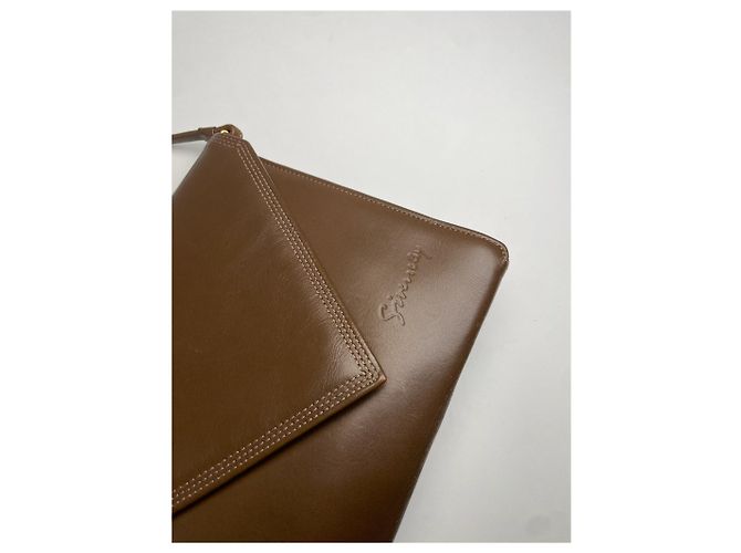 Bolsa de ombro de couro assimétrica vintage Givenchy marrom - vista 6