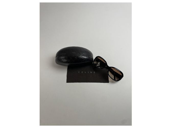 Céline Vintage Celine Paris Übergroße Sonnenbrille Schwarz - Ansicht 3