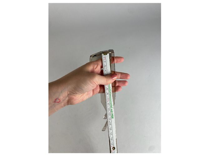 Céline Vintage Celine Paris Übergroße Sonnenbrille Silber - Ansicht 6