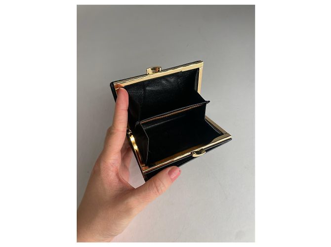 Vintage Givenchy Snake Emblossed Leather Wallet Black Brown - view 3