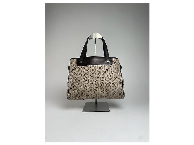 Triomphe Céline Vintage Celine Monogram Handtasche Beige Braun - Ansicht 10