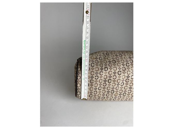 Triomphe Céline Vintage Celine Monogram Handtasche Beige Braun - Ansicht 13