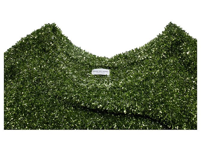 Dries van Noten, Suéter verde oversized de lamé - vista 8