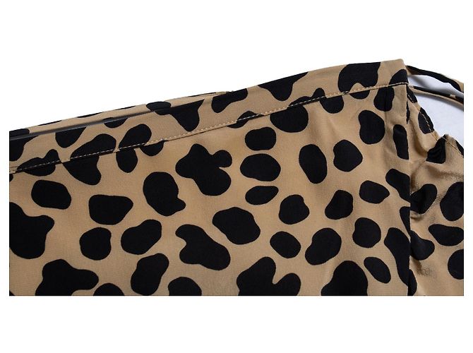 Autre Marque Falda midi envolvente con estampado de leopardo Rixo London Castaño Negro - vista 5