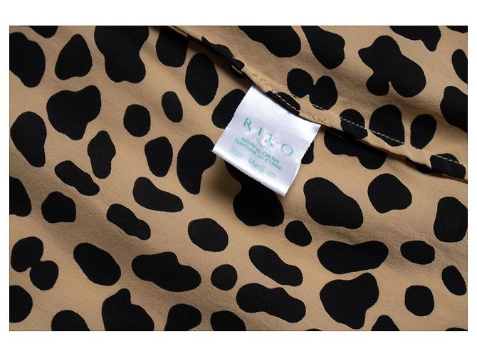 Autre Marque Falda midi envolvente con estampado de leopardo Rixo London Castaño Negro - vista 6