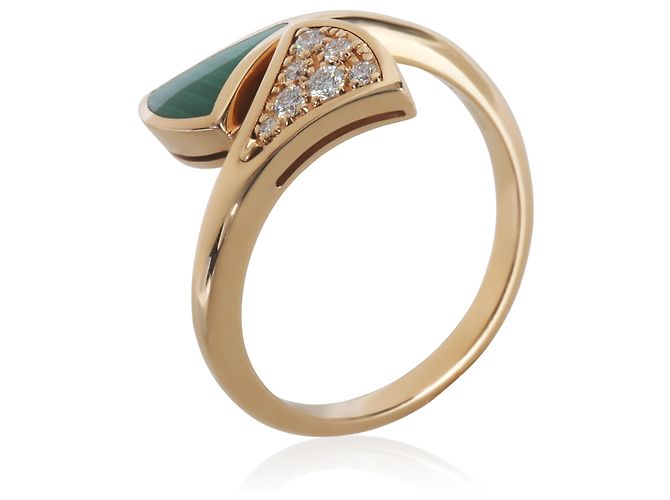 Bulgari Anello Diva's Dream in oro rosa, malachite e diamanti BVLGARI - vista 5
