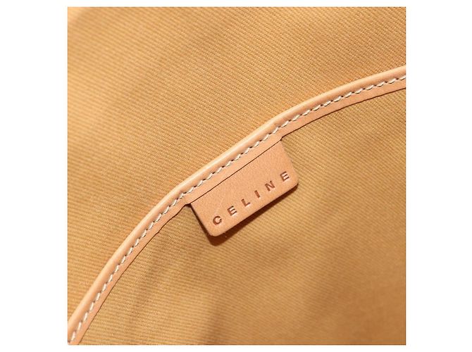 Céline Borsa tote Macadam vintage Celine in tela e pelle Beige - vista 6
