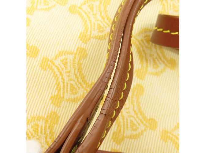 Céline Borsa tote Celine Macadam in tela gialla Giallo - vista 19