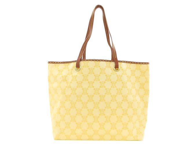 Céline Borsa tote Celine Macadam in tela gialla Giallo - vista 2