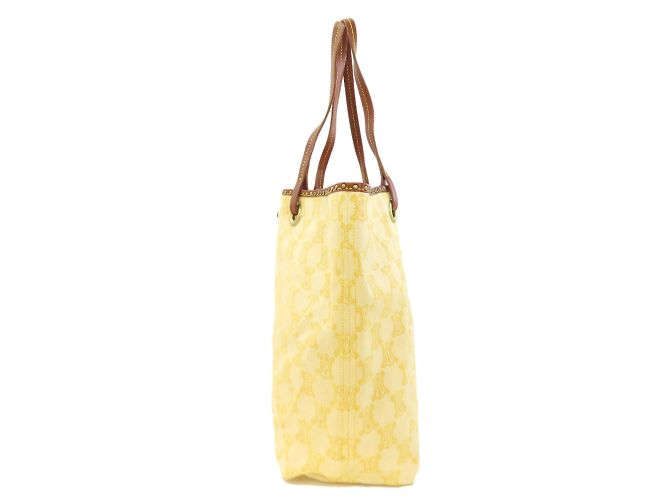 Céline Borsa tote Celine Macadam in tela gialla Giallo - vista 3
