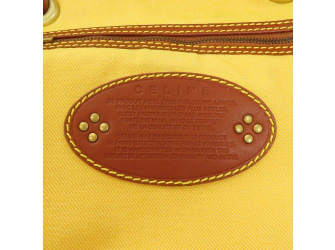 Céline Borsa tote Celine Macadam in tela gialla Giallo - vista 6