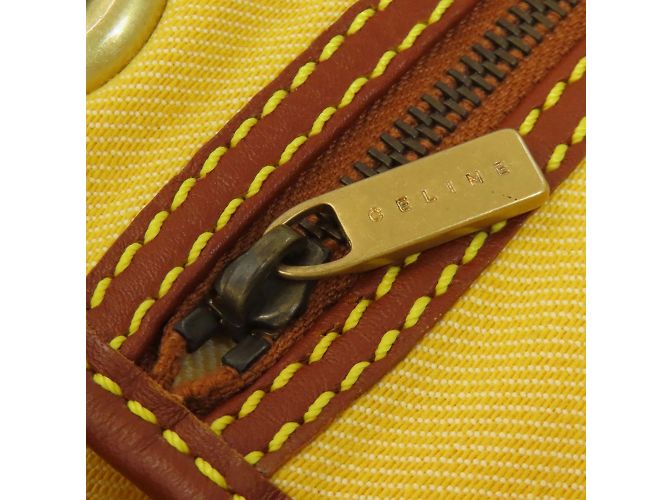Céline Borsa tote Celine Macadam in tela gialla Giallo - vista 8