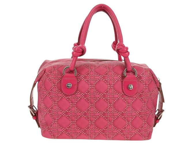 Borsa Cannage in tela Christian Dior Rosa - vista 2