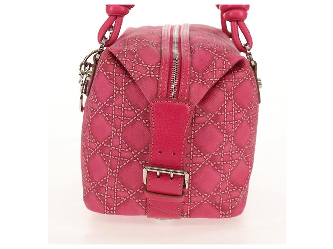 Borsa Cannage in tela Christian Dior Rosa - vista 3