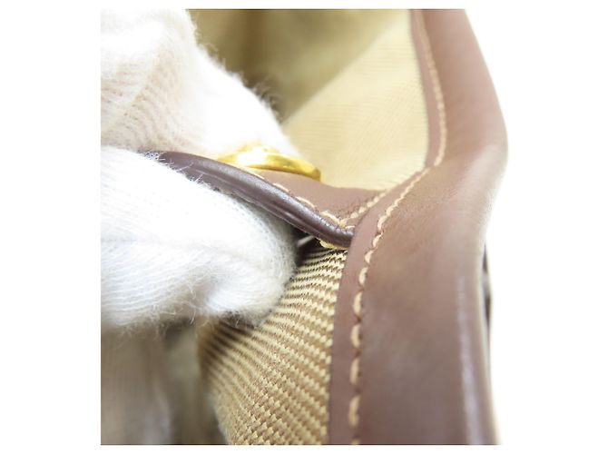 Borsa a mano in tela marrone Prada - vista 12