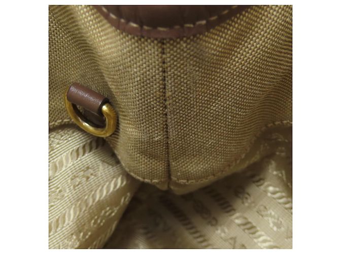 Borsa a mano in tela marrone Prada - vista 15