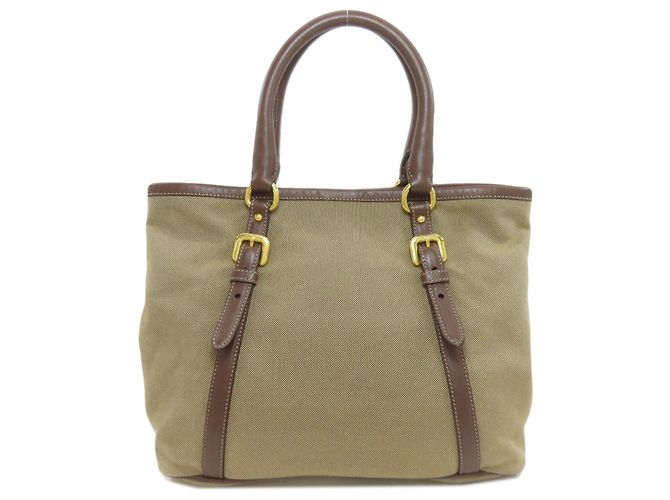 Borsa a mano in tela marrone Prada - vista 2