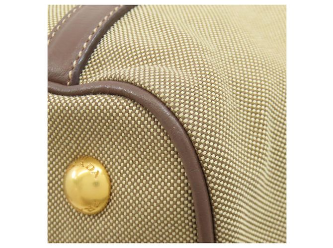 Borsa a mano in tela marrone Prada - vista 27