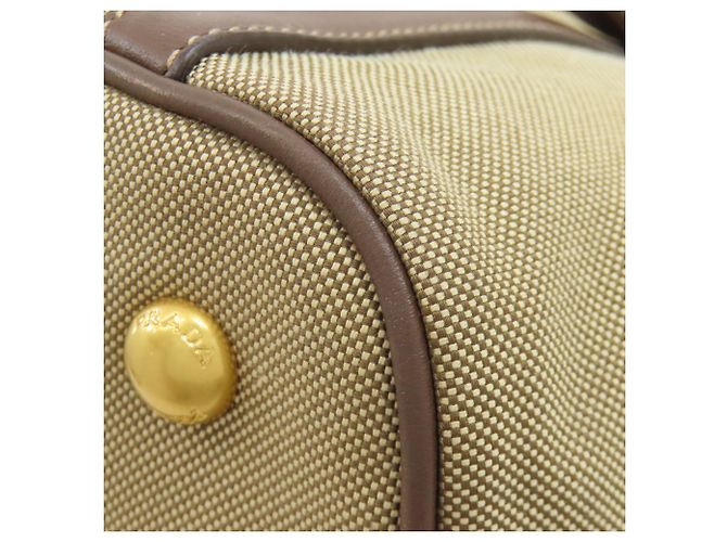 Borsa a mano in tela marrone Prada - vista 29