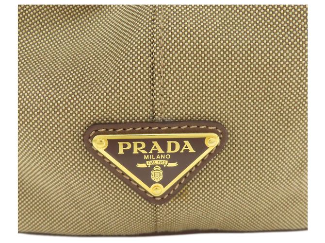 Borsa a mano in tela marrone Prada - vista 8