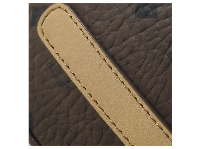 Borsa Tote MCM Logo Beige e Marrone Scuro PVC - vista 15
