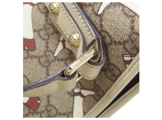Borsa in PVC marrone e bianco Gucci - vista 13