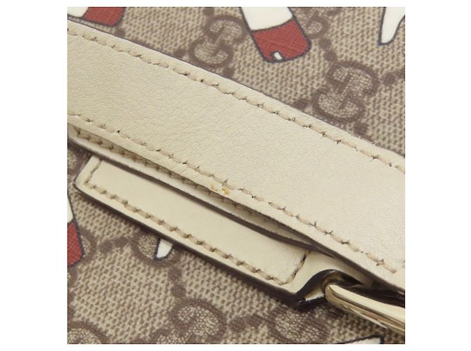 Borsa in PVC marrone e bianco Gucci - vista 16