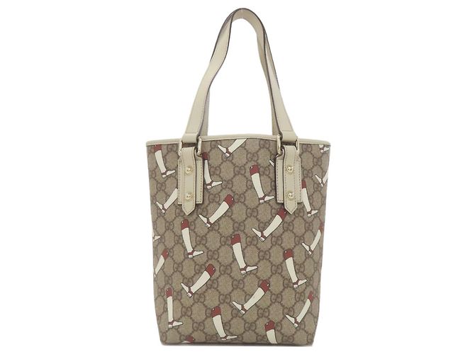 Borsa in PVC marrone e bianco Gucci - vista 2