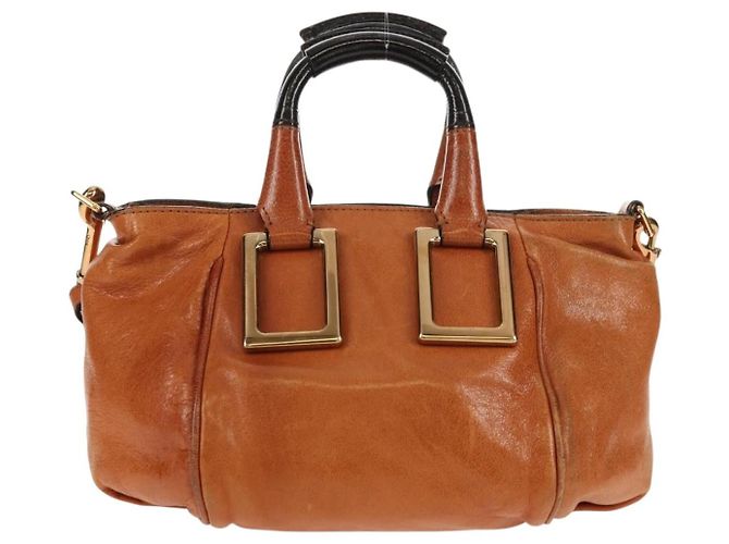 Chloé Borsa a mano in pelle Chloe Ethel Marrone - vista 2