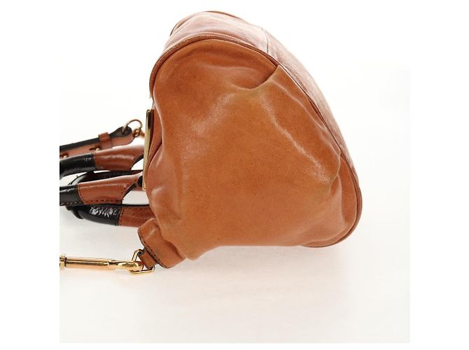 Chloé Borsa a mano in pelle Chloe Ethel Marrone - vista 3