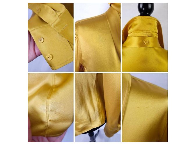 Max Mara camicia gialla con lavallière Giallo - vista 10