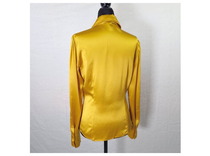 Max Mara camicia gialla con lavallière Giallo - vista 2