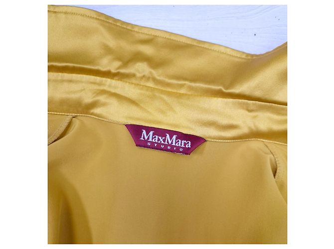 Max Mara camicia gialla con lavallière Giallo - vista 3
