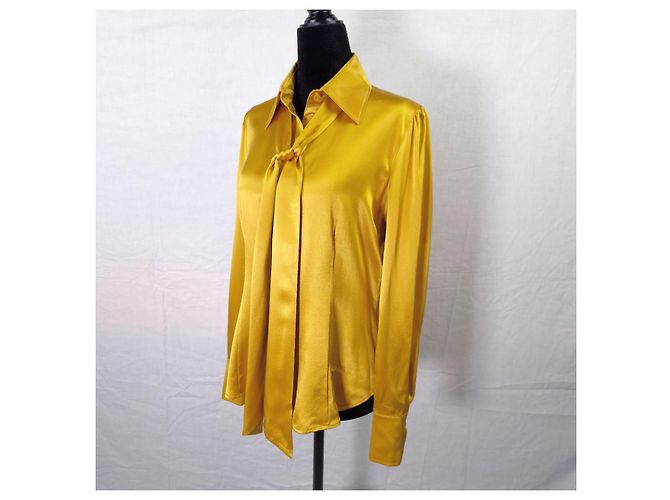 Max Mara camicia gialla con lavallière Giallo - vista 4