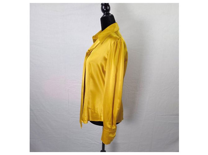 Max Mara camicia gialla con lavallière Giallo - vista 6
