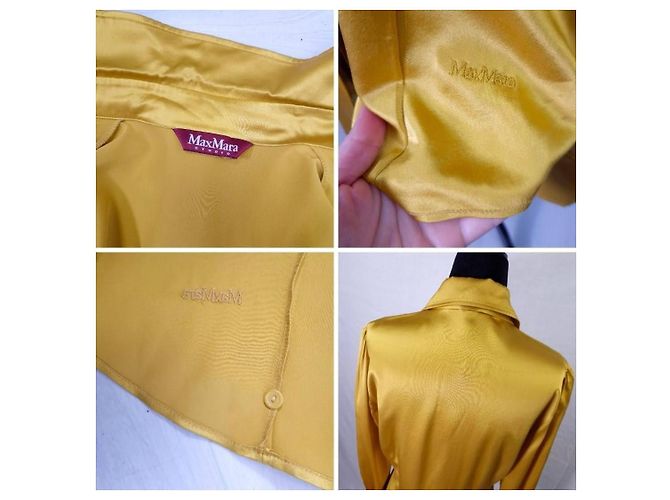 Max Mara camicia gialla con lavallière Giallo - vista 9