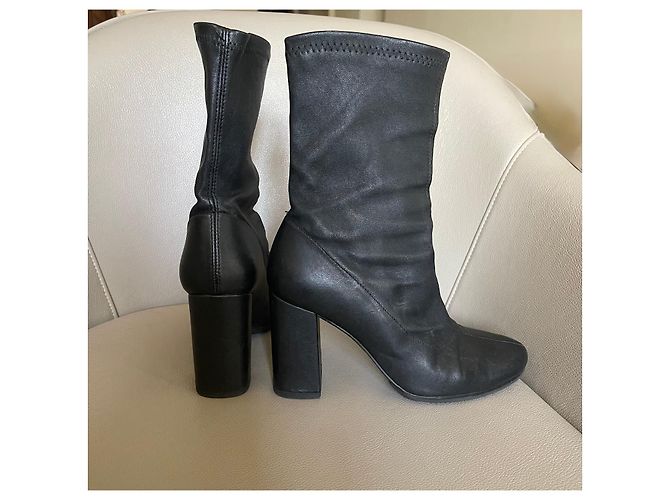 Botas negras Uterque de cuero elástico talla 38 Negro - vista 11