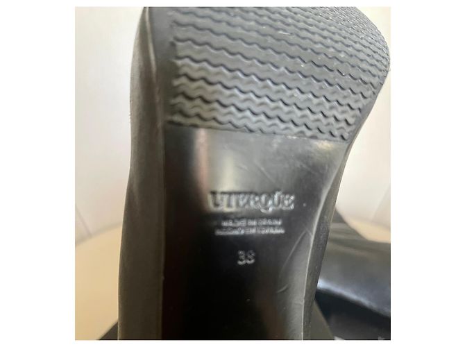 Botas negras Uterque de cuero elástico talla 38 Negro - vista 12