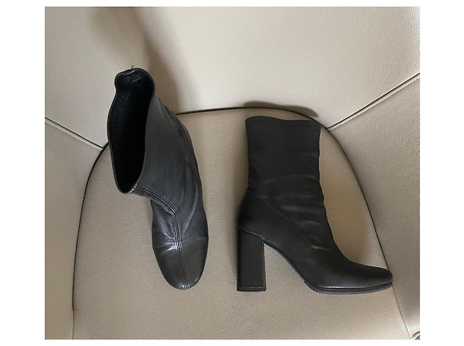 Botas negras Uterque de cuero elástico talla 38 Negro - vista 14