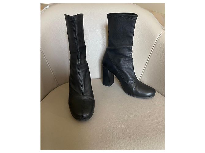 Botas negras Uterque de cuero elástico talla 38 Negro - vista 7