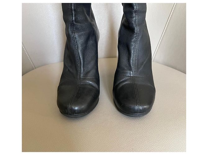 Botas negras Uterque de cuero elástico talla 38 Negro - vista 8