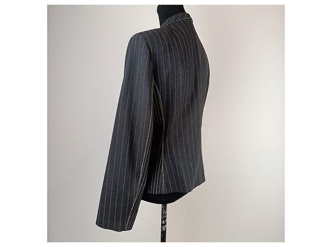 Blazer 2000 Les Copains en lana a rayas Gris - vista 2